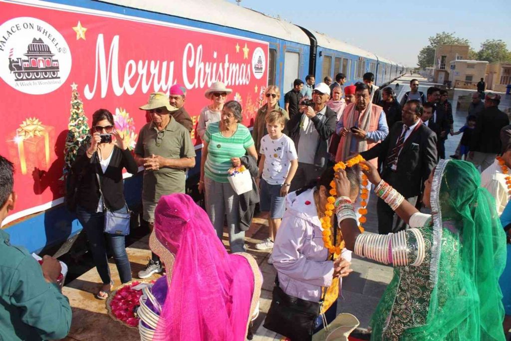 Tourists on Palace on Wheels celebrate Christmas with verve
