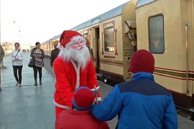 Palace on Wheels Santa Claus in the train